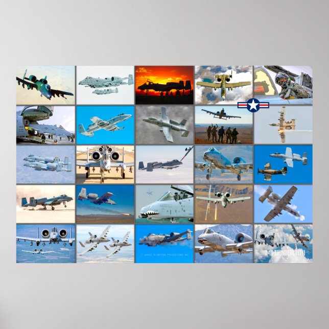 PÓSTER A-10 THUNDERBOLT II "MONTAJE" (Frente)