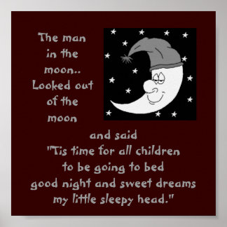 Póster a-4 hombre en el poster de la luna