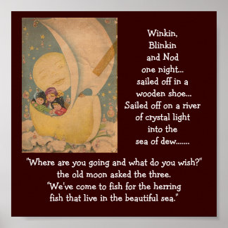 Póster a-6 winkin, blinkin y asentimiento