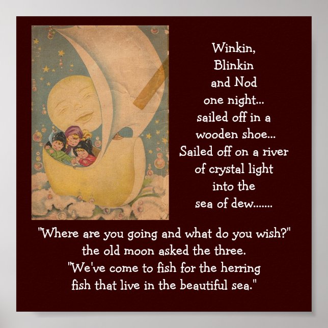 Póster a-6 winkin, blinkin y asentimiento (Frente)