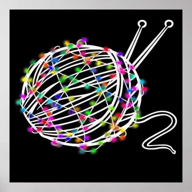 Póster A Ball Of Knitting Wood | Lovely Design (Frente)