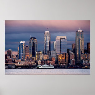 Póster A beautiful and dramatic sunset seen from West