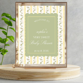 Póster A berry sweet baby is on the way Welcome Sign