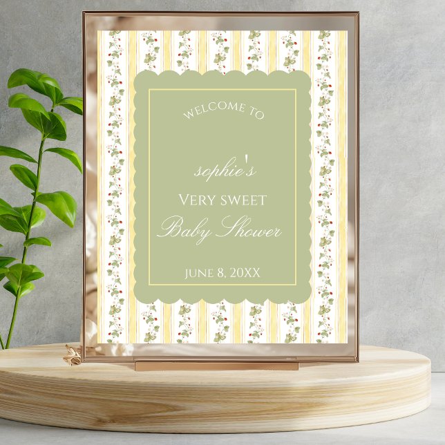 Póster A berry sweet baby is on the way Welcome Sign (Subido por el creador)