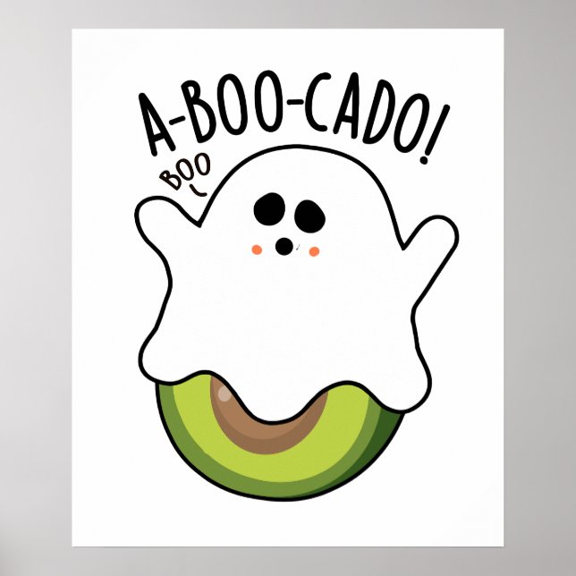 Póster A-boo-cado Funny Aguacate Pun (Frente)