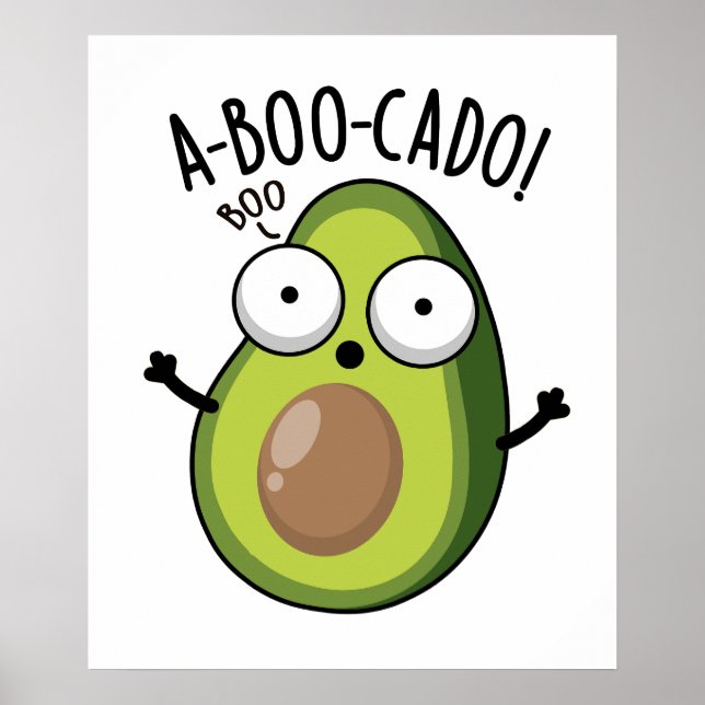 Póster A-boo-cado Funny Aguacate Scare Puns (Frente)