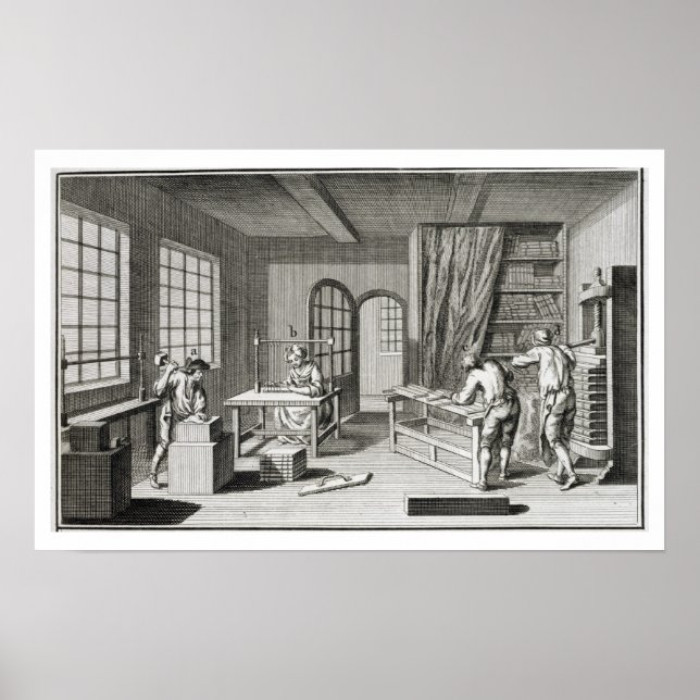Póster A bookmaker's workshop, from the 'Encyclopedie des (Frente)