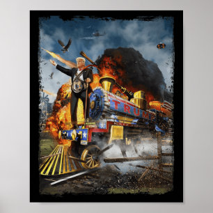 Póster A Bordo De La Divertida Tren De Trump, Donald Trum