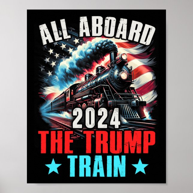 Póster A Bordo Del Tren Trump 2024 Trump 2024 (Frente)