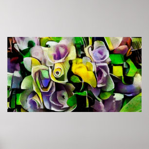 Póster A bouquet of beautiful flowers in a modern style a