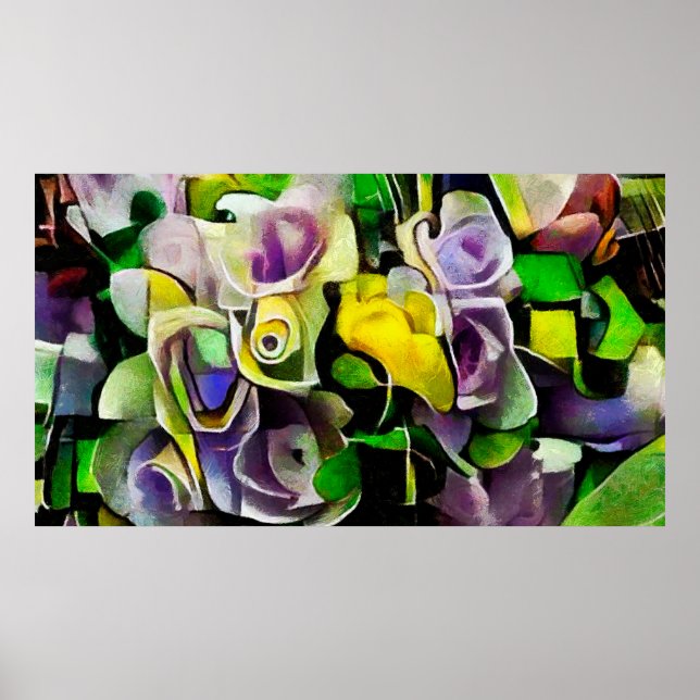 Póster A bouquet of beautiful flowers in a modern style a (Frente)