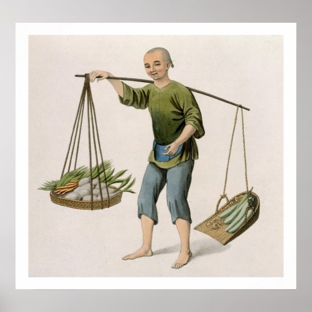 Póster A Boy with Vegetables, plate 54 from 'The Costumes (Frente)