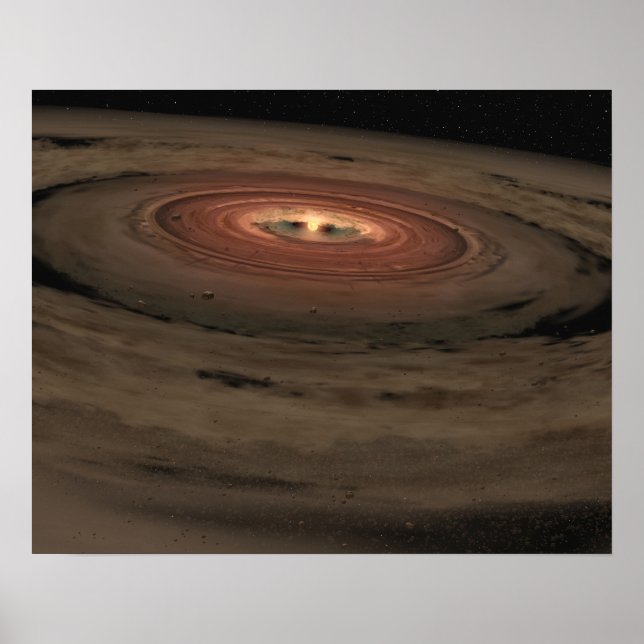 Póster A brown dwarf surrounded by a swirling disk (Frente)