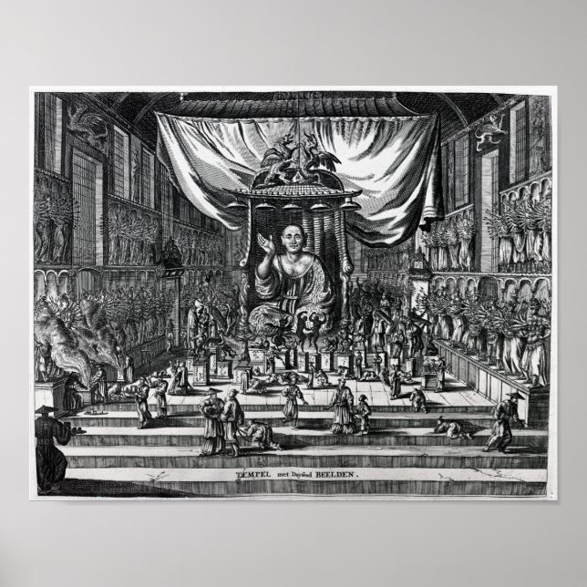 Póster A Buddhist Temple, an illustration (Frente)