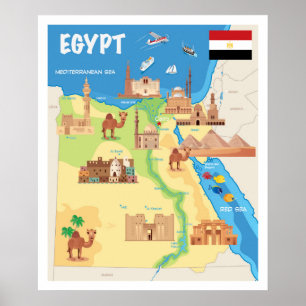 Póster A Cartoon Map of Egypt