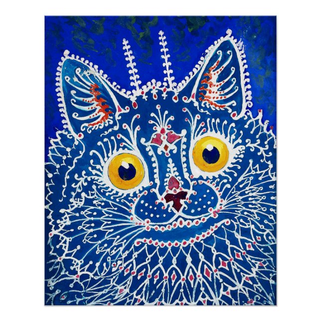 Póster A cat in gothic style by Louis Wain  (Anverso)