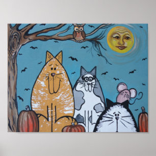 Póster A Cat's Harvest Moon