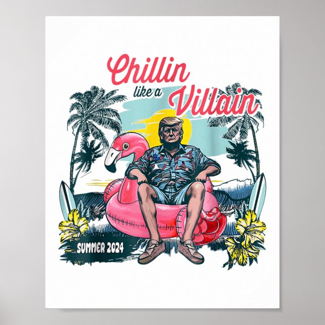 Póster A Chillin le gusta el verano de Trump 2024, Trump  (Frente)