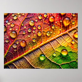 Póster A close-up of a vibrant, textured leaf