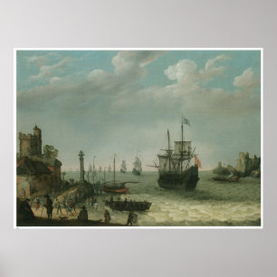 Póster A Coastal Landscape, Abraham Willaerts