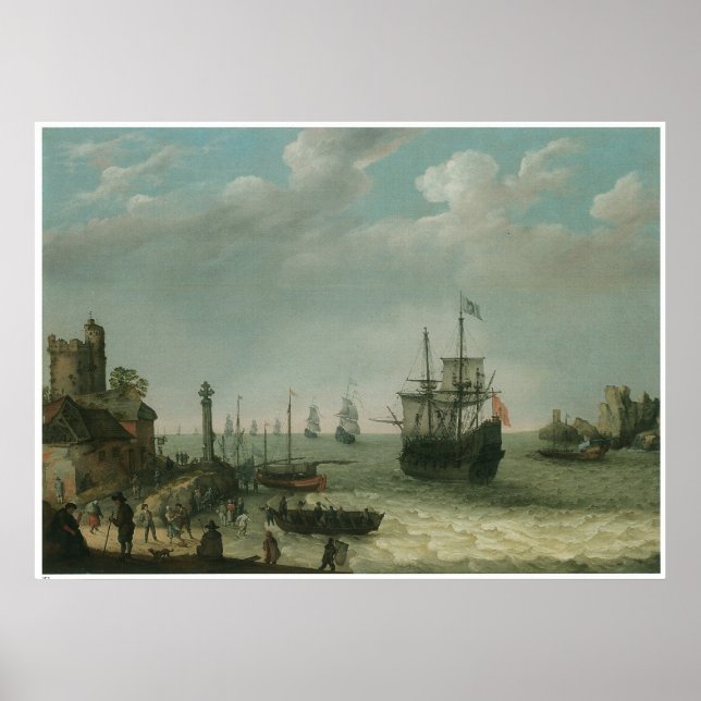 Póster A Coastal Landscape, Abraham Willaerts (Frente)