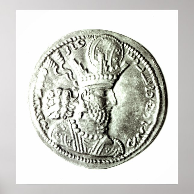 Póster A coin depicting profile of Shapur II, (Frente)