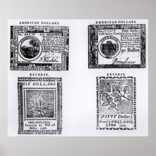 Póster A colonial six dollar bill