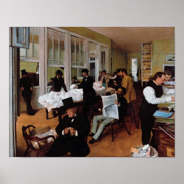 Póster A Cotton Office in New Orleans by Edgar Degas (Frente)