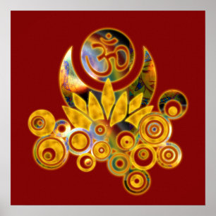 Póster A_darkred, Om Lotus