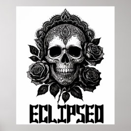 Póster A detailed skull adorned with intricate patterns