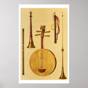 Póster A dizi, a sona, a yueqin, Chinese, a Japanese hich