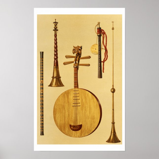 Póster A dizi, a sona, a yueqin, Chinese, a Japanese hich (Frente)