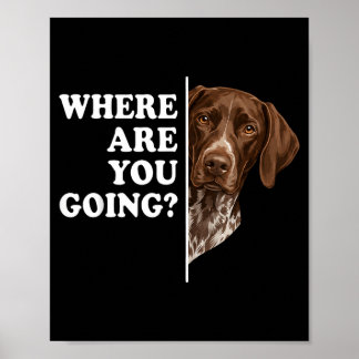 Póster ¿A dónde vas Pointer alemán de pelo corto perro