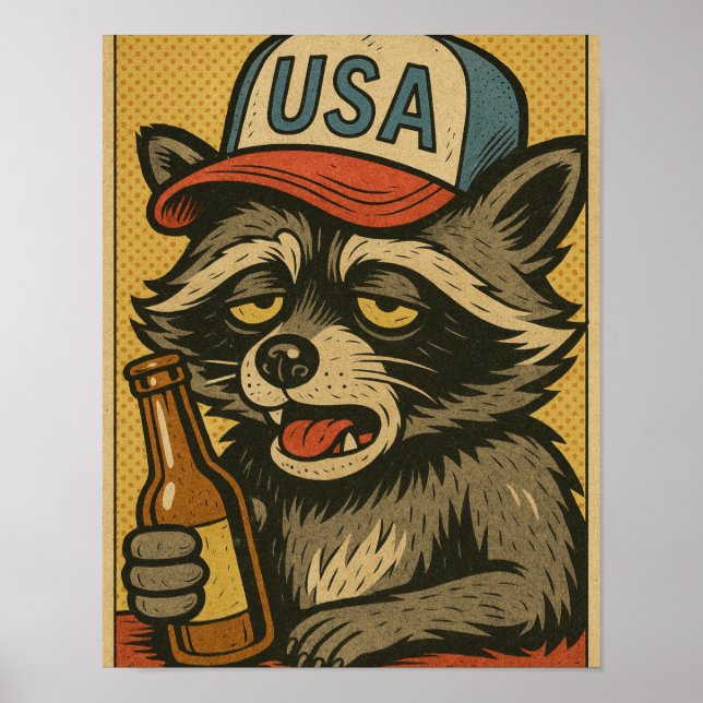 PÓSTER A DRUNK RACCOON WALKS INTO A BAR-6 (Frente)