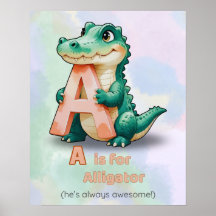 A es para el lagarto - Poster infantil (digital)