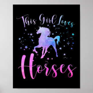 Póster A este Chica le encanta montar a caballo ecuestre