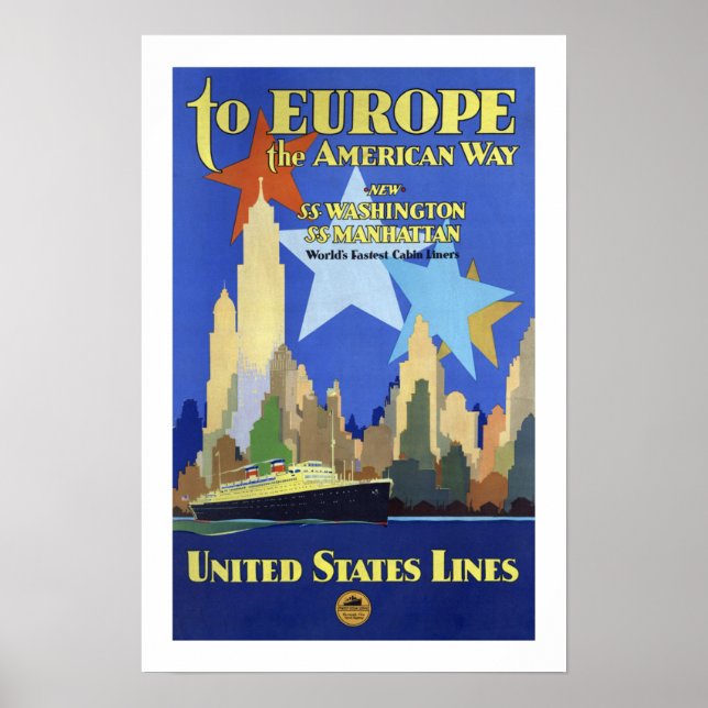 Póster A Europa a la manera estadounidense (Frente)