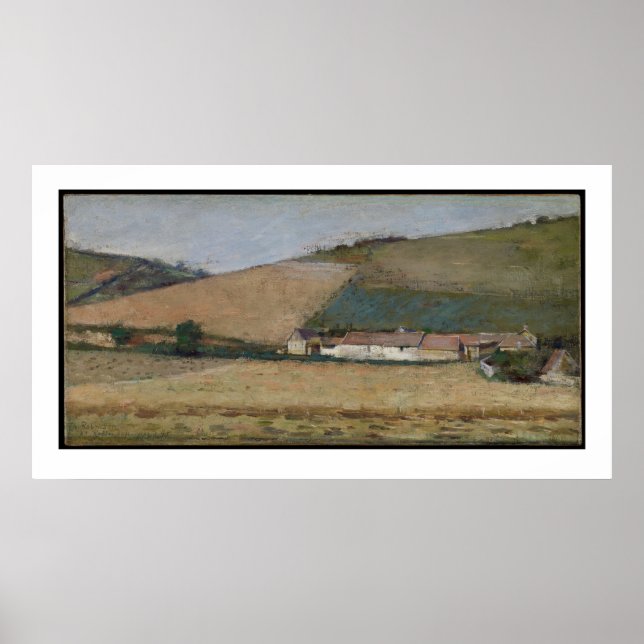 Póster A Farm Among Hills, Giverny, c.1887 (Frente)