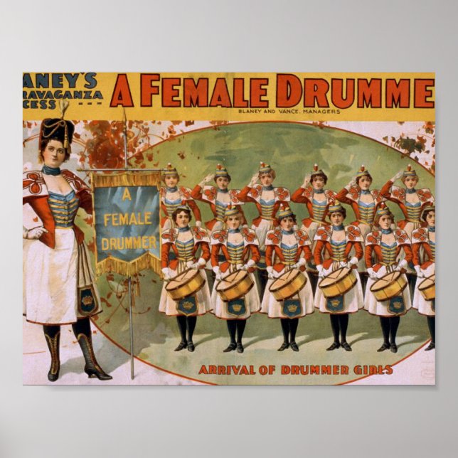 Póster A Female Drummer, 'Arrival of drummer Girls' (Frente)