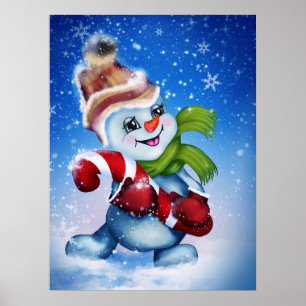 Póster A festive snowman