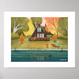 Póster A-Frame Cabin House Art Print