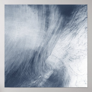 Póster A giant whirlpool cloud swirls above the sea