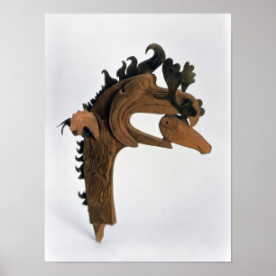 Póster A griffin holding a deer in its beak