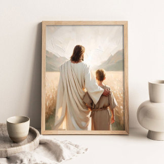 Póster A Guiding Hand, Christian Wall Art, Picture of Jes