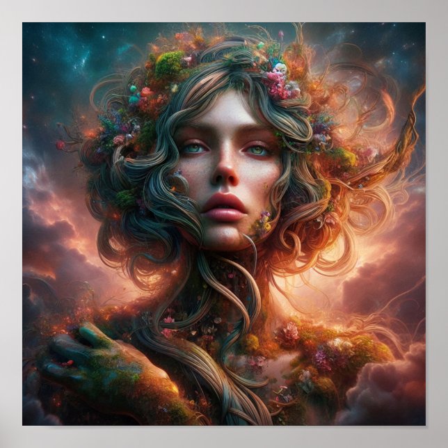 Póster A.I. Bella Diosa de la Naturaleza (Frente)