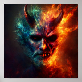 Póster A.I. Flaming Devil Face