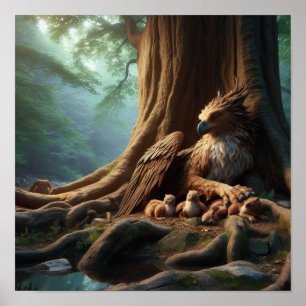 Póster A.I. Madre Griffin y sus hijos