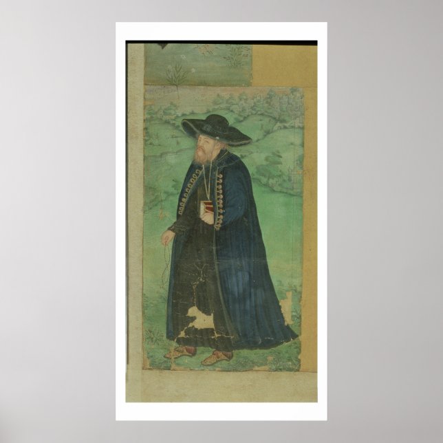 Póster A Jesuit priest, inscribed in Persian: 'Jahangir S (Frente)