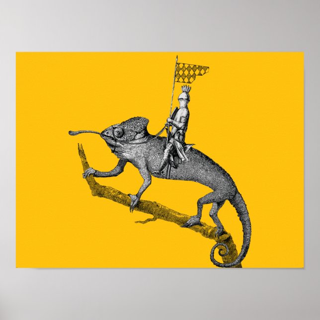 Póster A knight riding a chameleon (Frente)