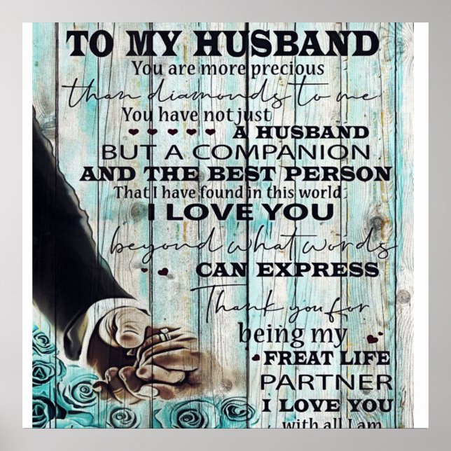 Póster A la carta de mi marido | Agradable Regalo Para El (Frente)